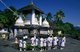 Sri Lanka: Schoolchildren next to the covered stupa at Gadaladeniya Temple, Kandy